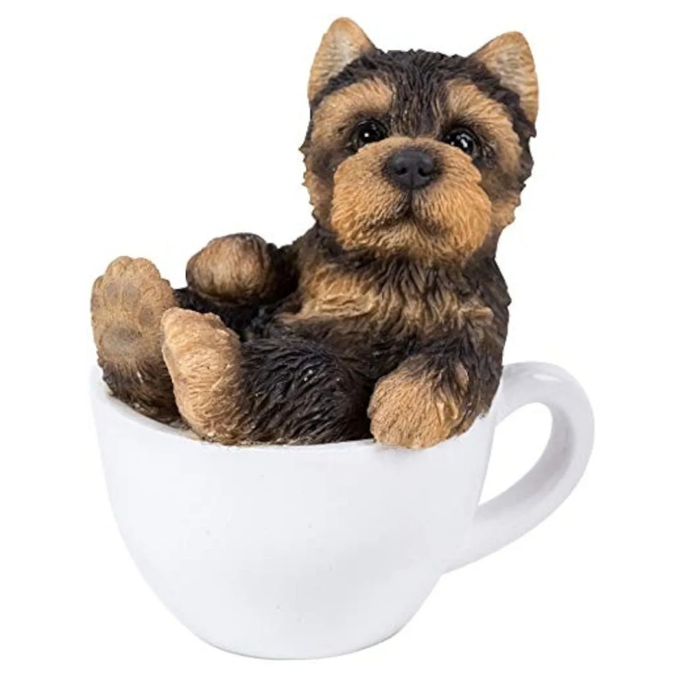 NWT Pacific Giftware Yorkie Mini Teacup Collectible Figurine 3.25 Inches Tall
